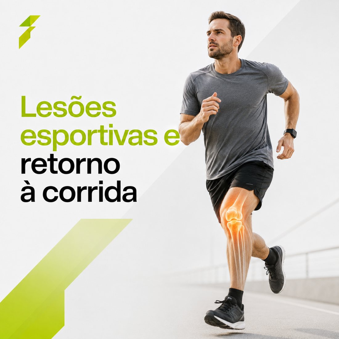 Corredor em treino — lesões esportivas e retorno à corrida